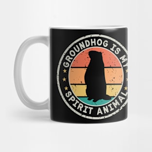 Groundhog is My Spirit Animal Vintage | Funny Groundhog Admirer Mug